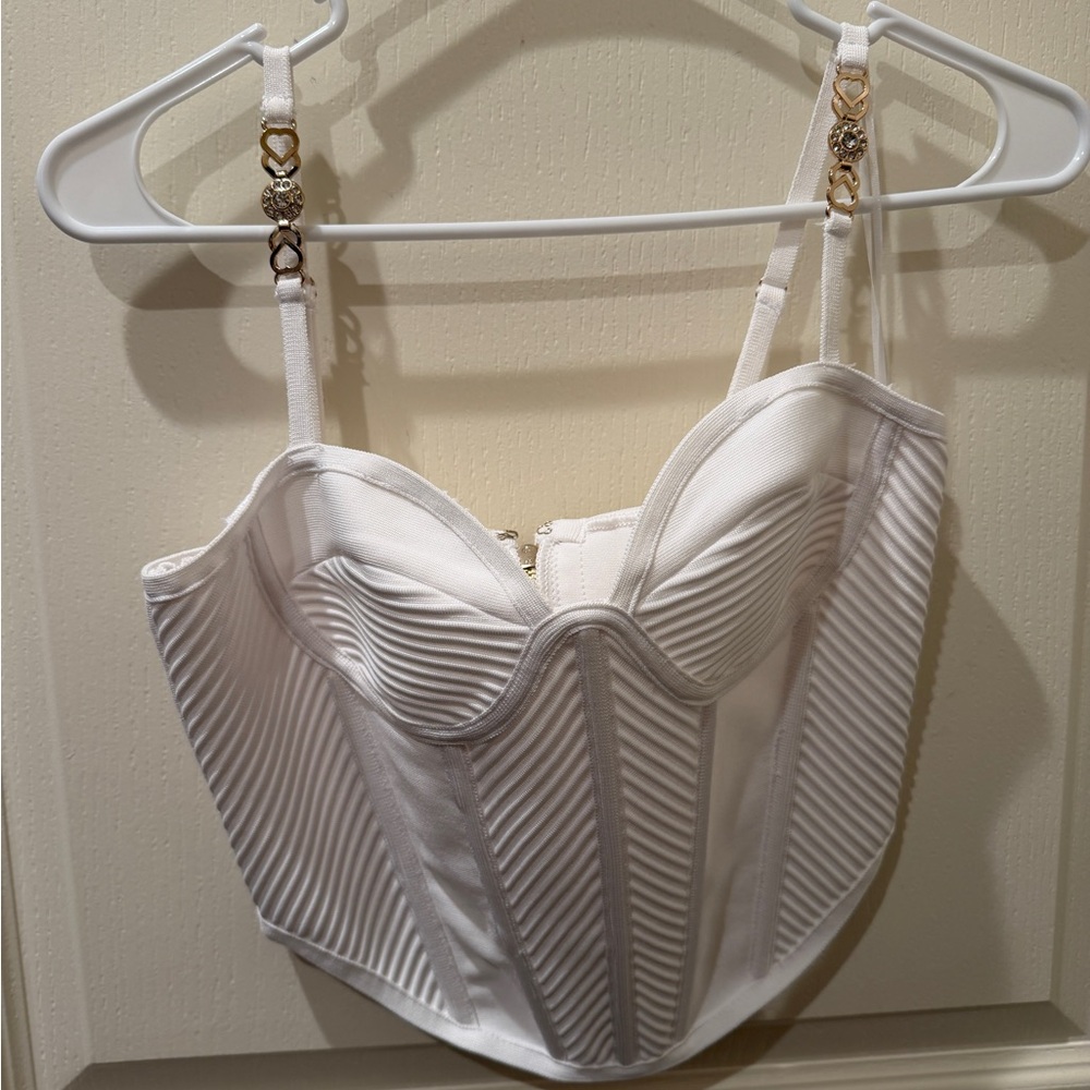 Fashion Nova White Structured Corset Top